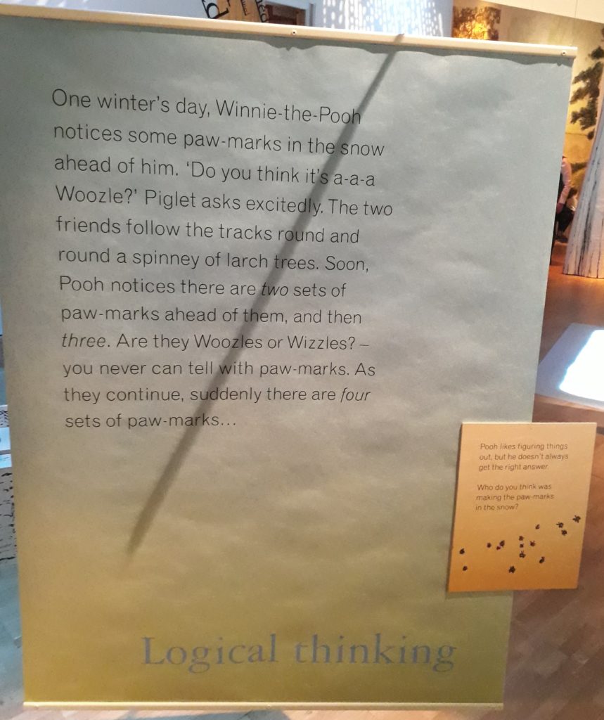 Panel from the world of Winnie-the-Pooh, sharing the skill logical thinking.