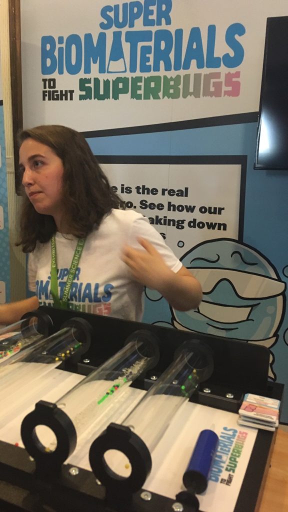 A game to destroy ‘superbugs’ as part of the ‘Super biomaterials to fight super bugs’ exhibit.