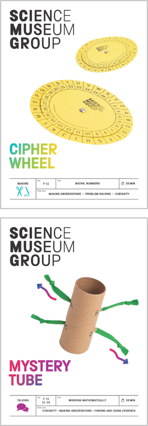 2 of our maths resources: Cipher Wheel and Mystery Tube