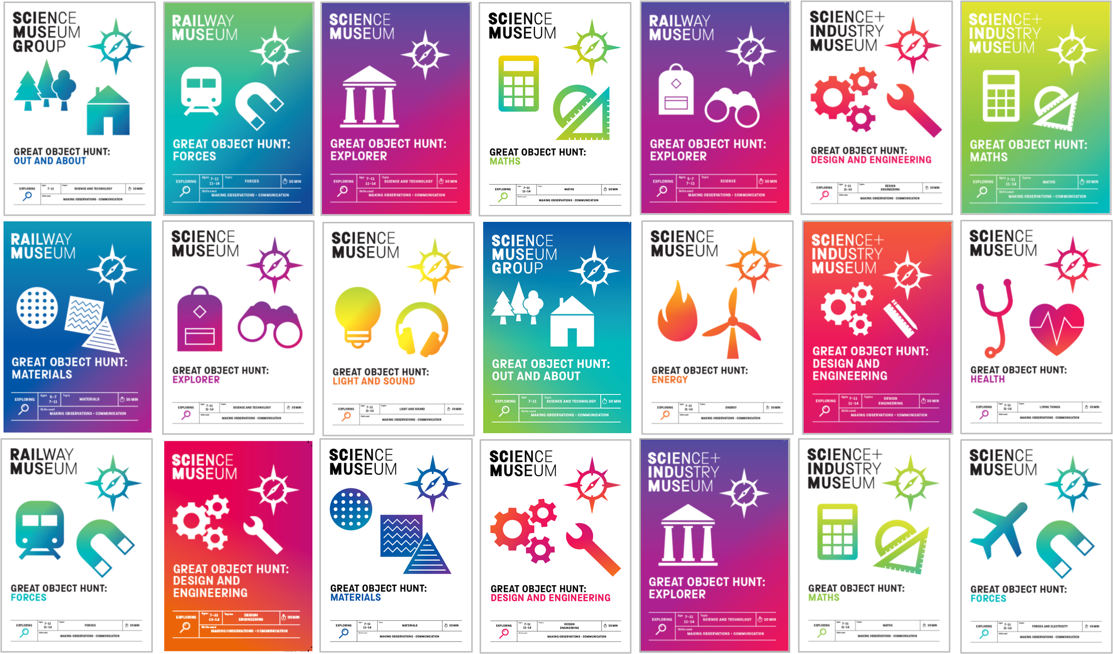 Our suite of Great Object Hunt resources including 'Out and About' which can be done at home and hunts that can be done in each of our five museums.